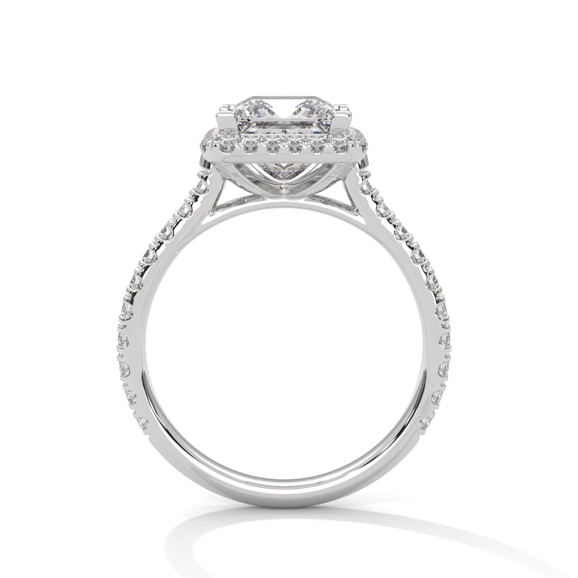 Solitaire Princess Diamond Ring With Halo