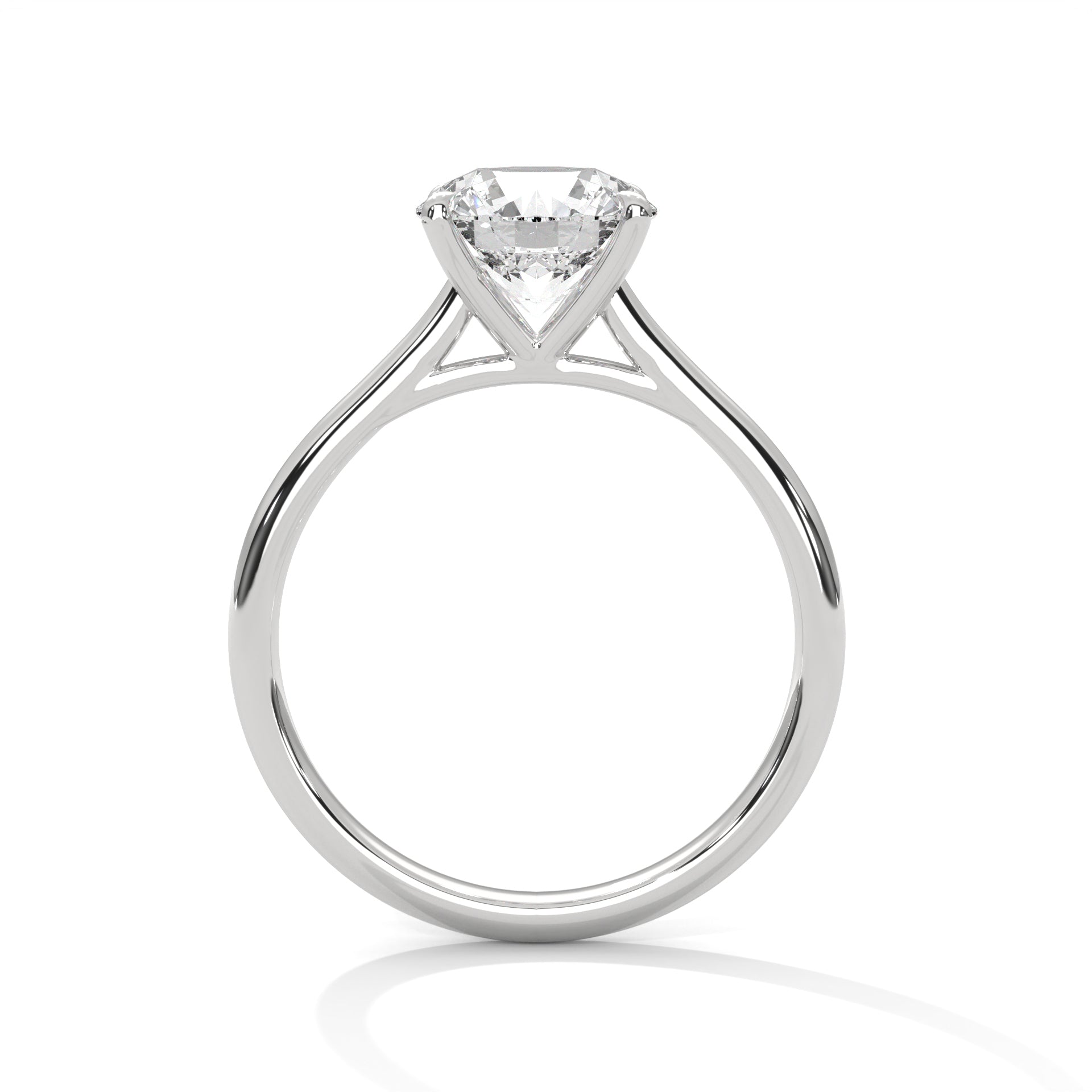 Round Cut Solitaire Lab Diamond Engagement Ring