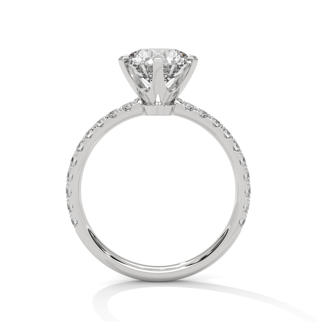 2 Carat Lab Diamond Solitaire Accent Engagement Ring
