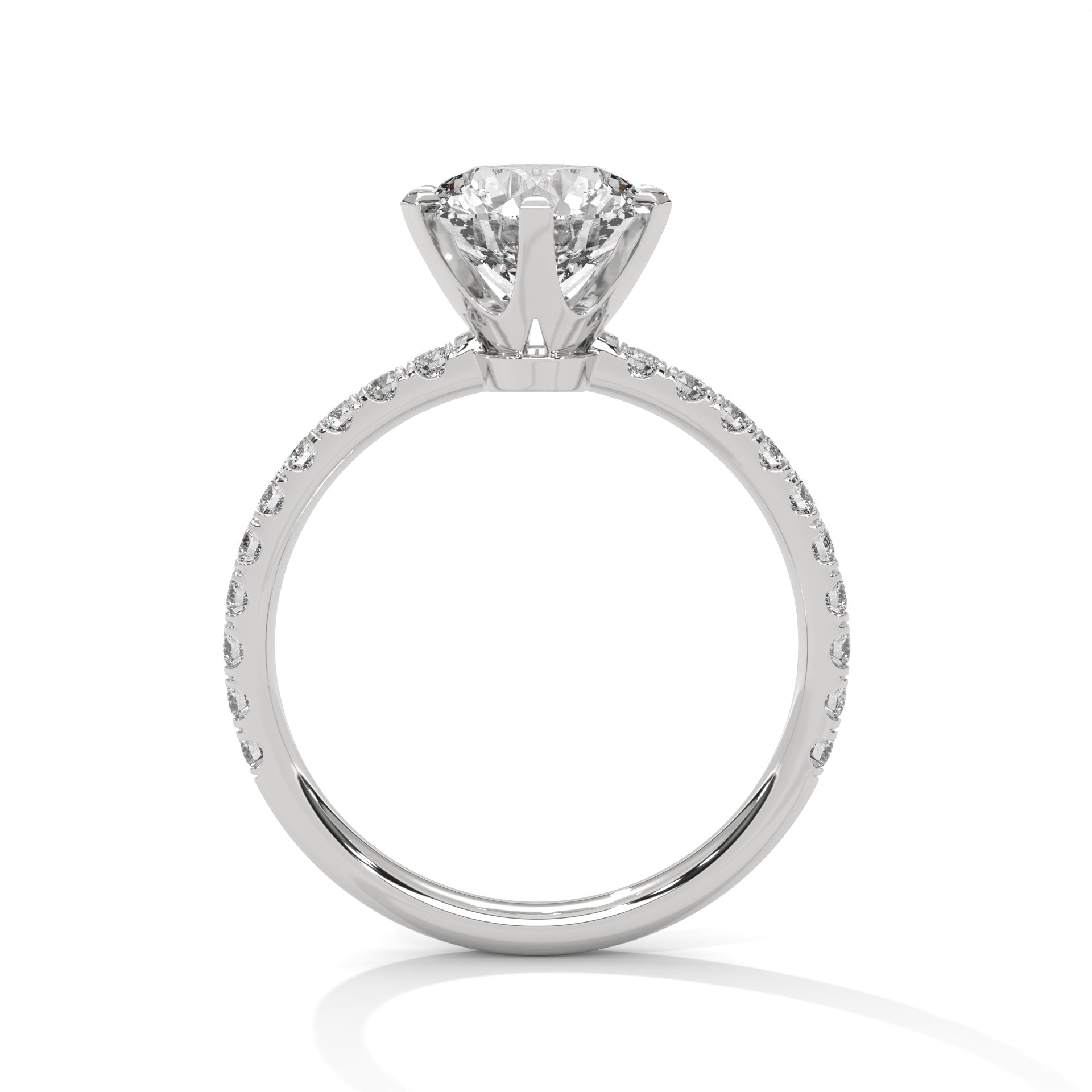 2 Carat Lab Diamond Solitaire Accent Engagement Ring