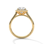 Cushion Cut Lab Diamond Halo Solitaire Ring