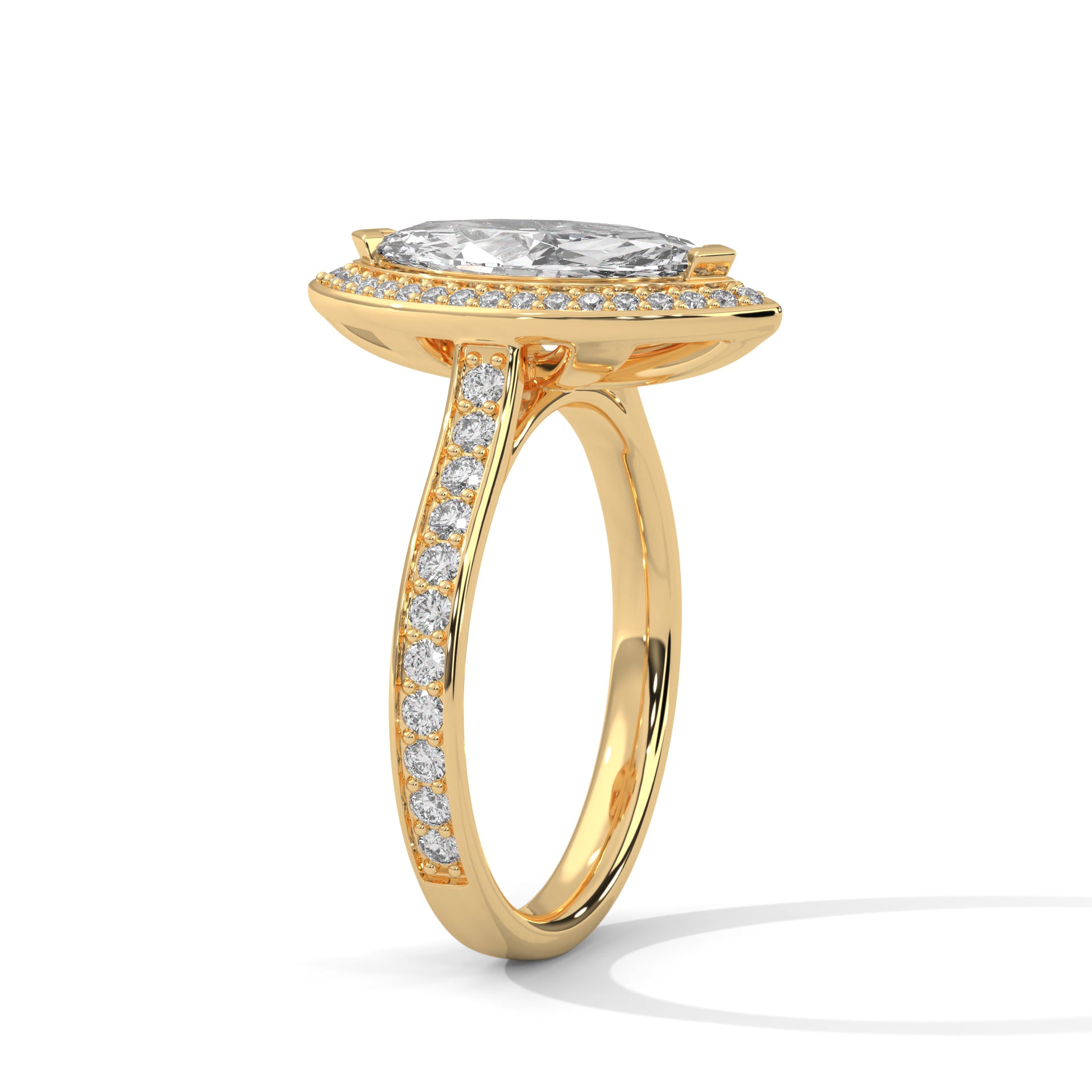 2 Carat Marquise Diamond Solitaire Accent Ring