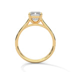 Emerald Cut Lab Diamond Solitaire With Accent Ring
