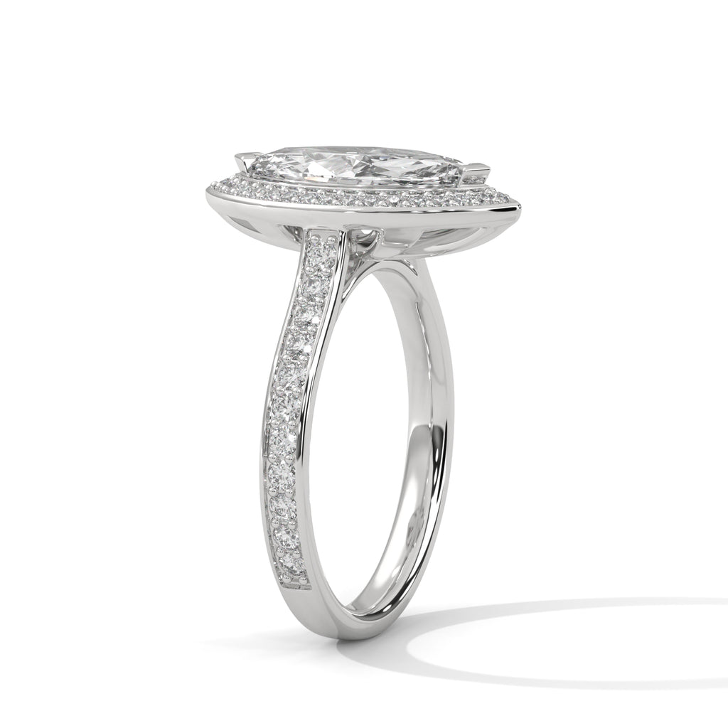 2 Carat Marquise Diamond Solitaire Accent Ring