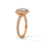 Solitaire Princess Diamond Ring With Halo Setting