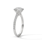 Lab Diamond Round Cut Solitaire Accent Ring