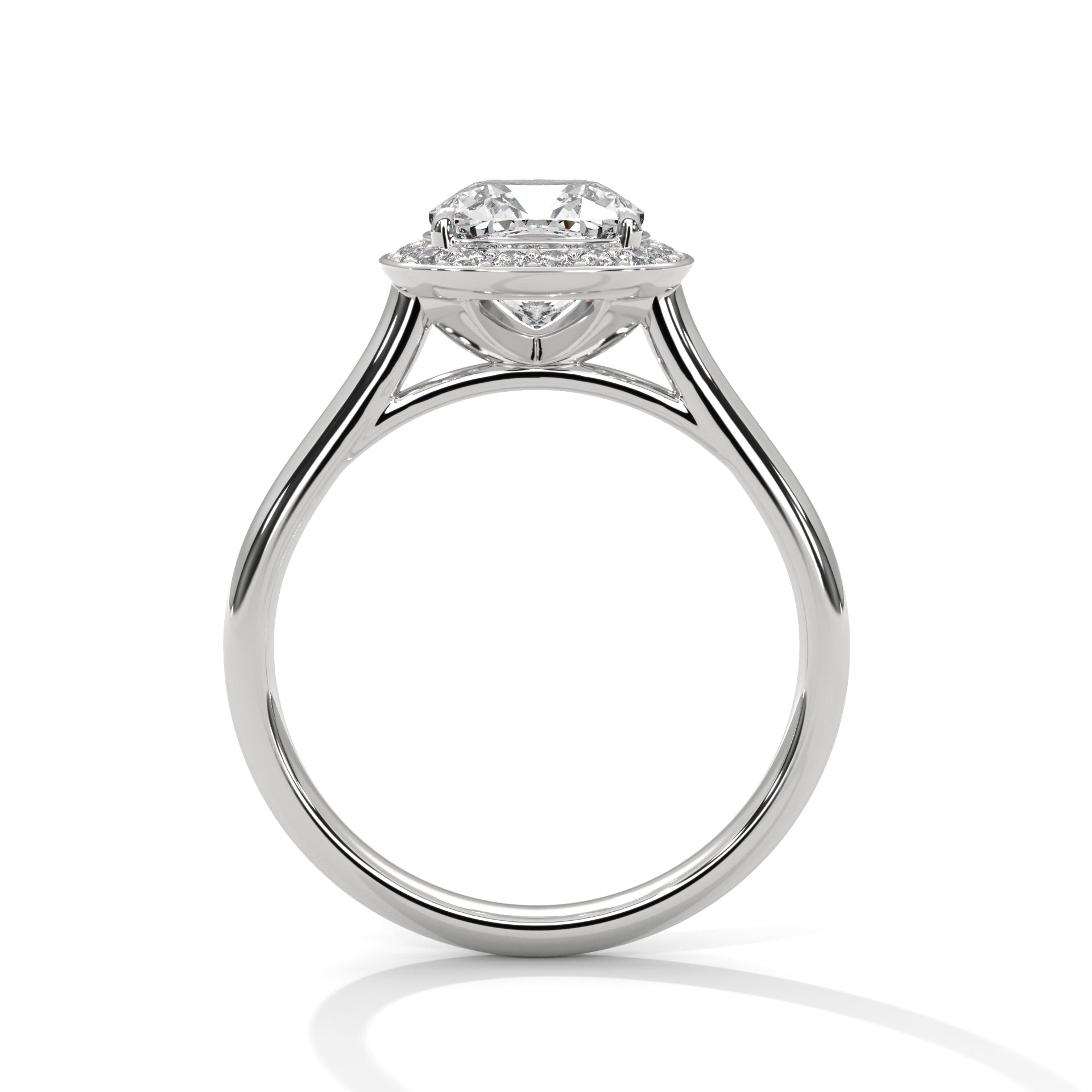 Cushion Cut Lab Diamond Halo Solitaire Ring