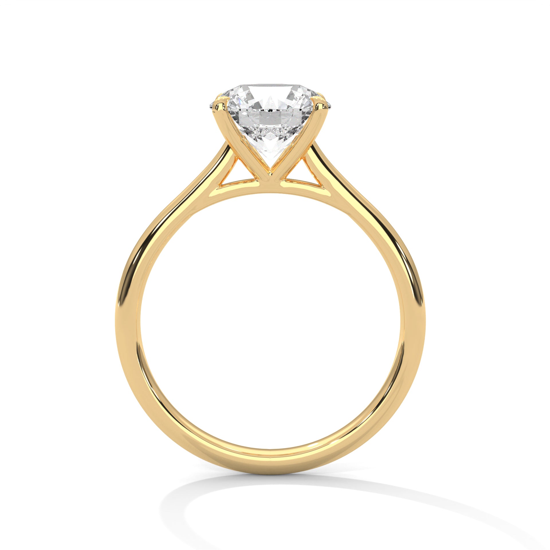 Round Cut Solitaire Lab Diamond Engagement Ring