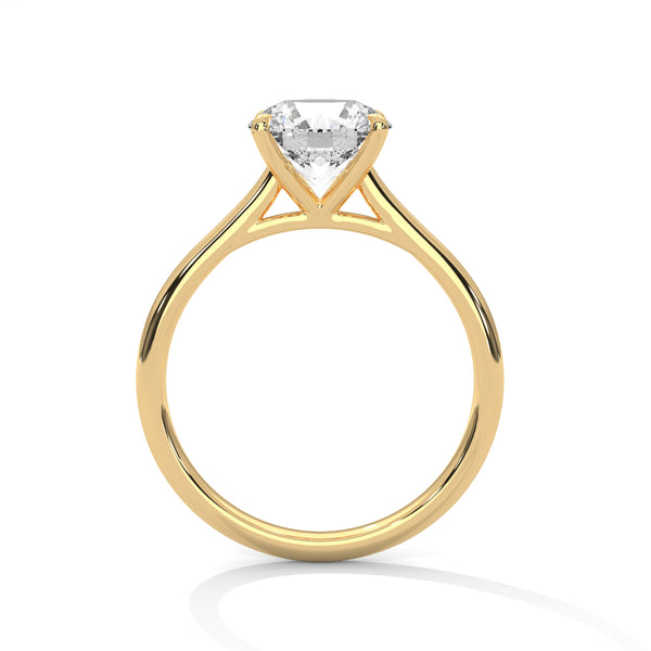 Round Cut Solitaire Lab Diamond Engagement Ring