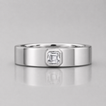 0.36 Ct Asscher Lab Grown Diamond Solitaire Engagement Ring For Men