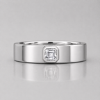 0.36 Ct Asscher Lab Grown Diamond Solitaire Engagement Ring For Men