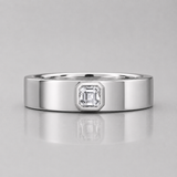 0.36 Ct Asscher Lab Grown Diamond Solitaire Engagement Ring For Men
