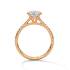 Lab Diamond Round Cut Solitaire Accent Ring