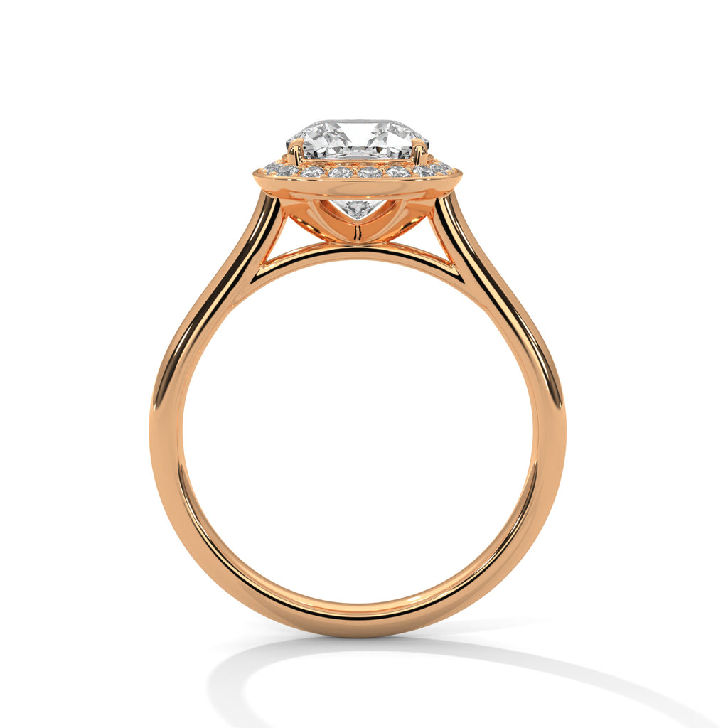 Cushion Cut Lab Diamond Halo Solitaire Ring