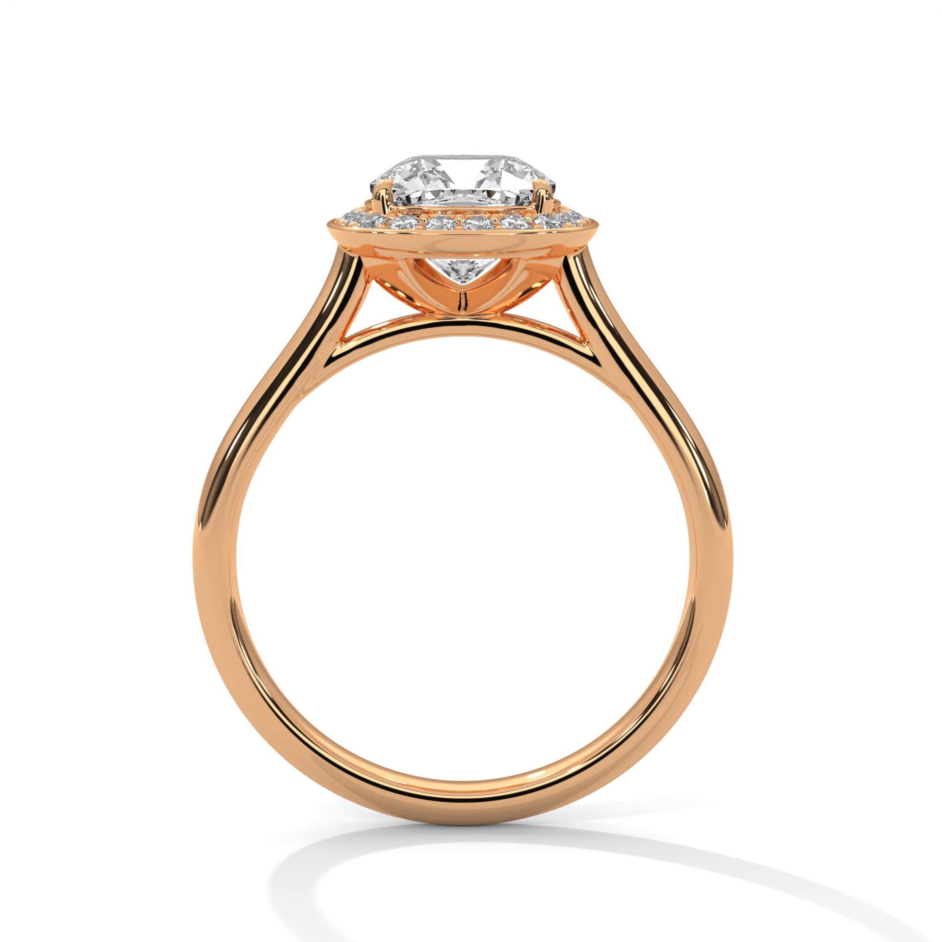 Cushion Cut Lab Diamond Halo Solitaire Ring