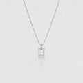 3 ct Emerald Cut Lab Grown Single Diamond Pendant Gifts For Him