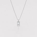 3 ct Emerald Cut Lab Grown Single Diamond Pendant Gifts For Him