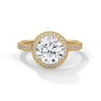 Halo Solitaire Engagement Ring With Round Diamond