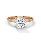 Round Cut Solitaire Lab Diamond Engagement Ring