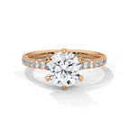 2 Carat Round Lab Diamond Solitaire Accent Engagement Ring