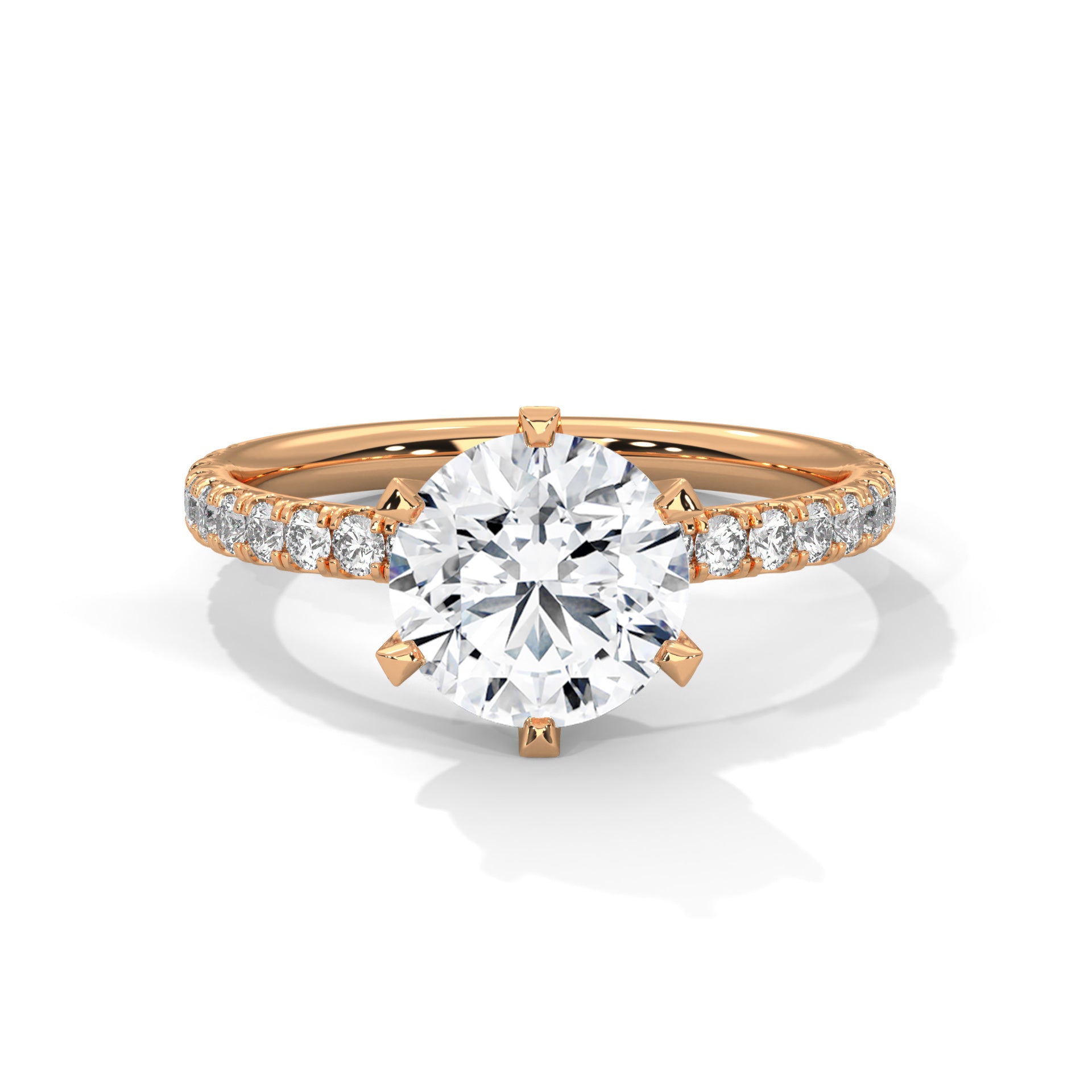 2 Carat Lab Diamond Solitaire Accent Engagement Ring