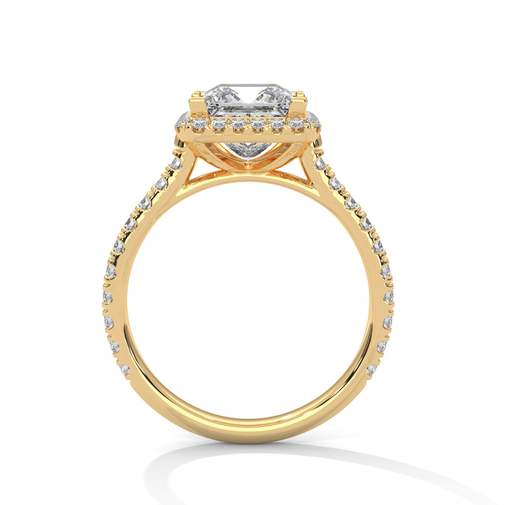 Solitaire Princess Diamond Ring With Halo Setting