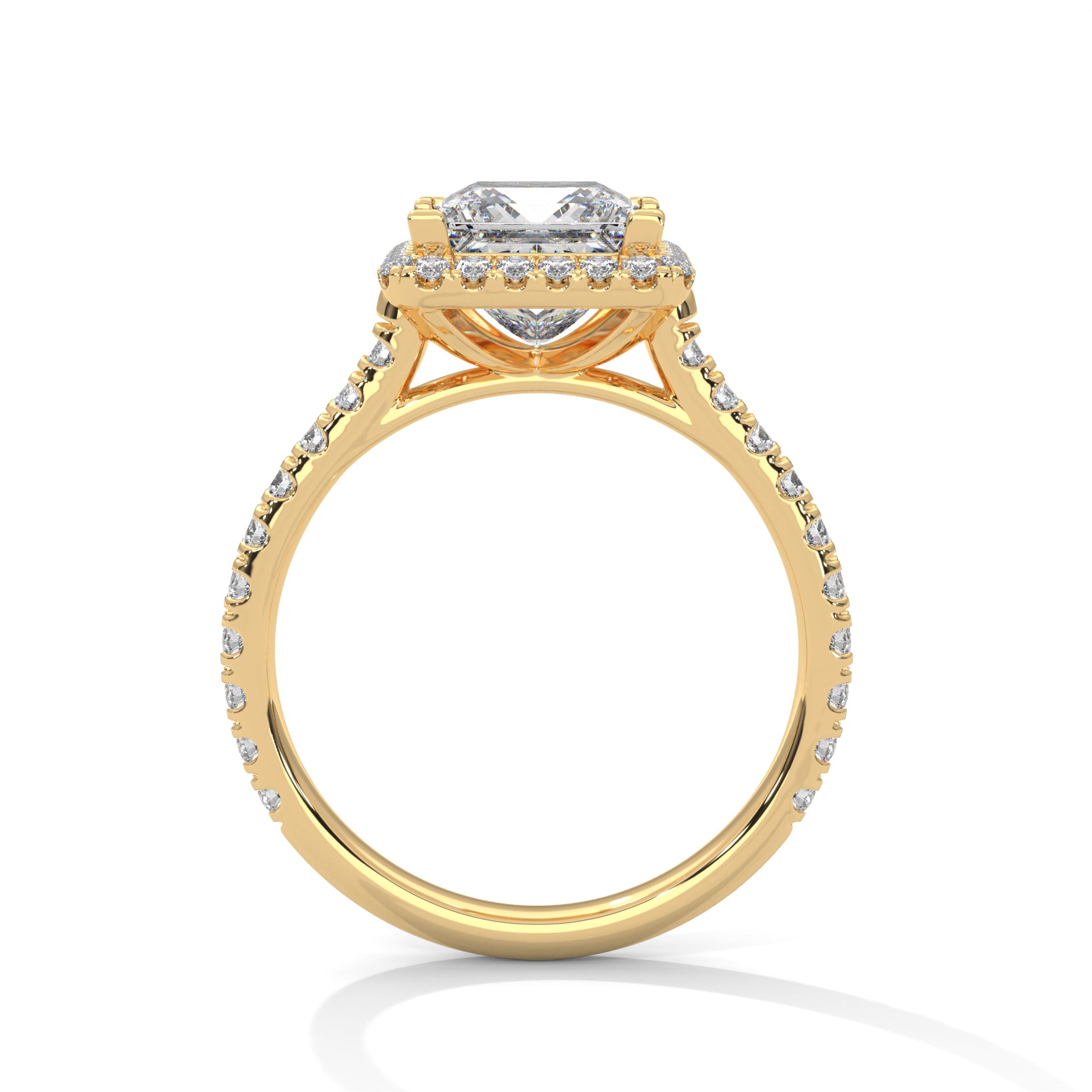 Solitaire Princess Diamond Ring With Halo