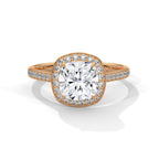 Cushion Cut Lab Grown Diamond Ring With Halo