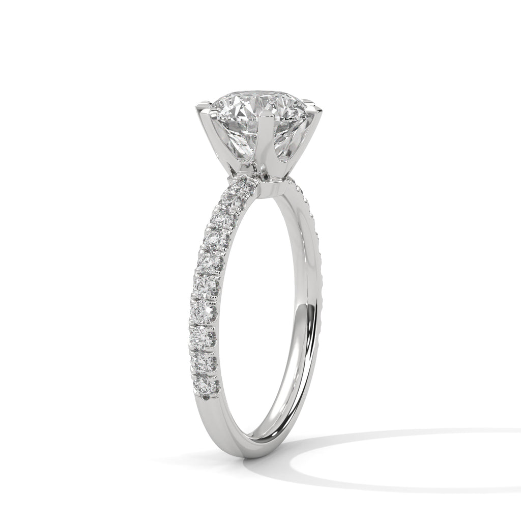 2 Carat Lab Diamond Solitaire Accent Engagement Ring