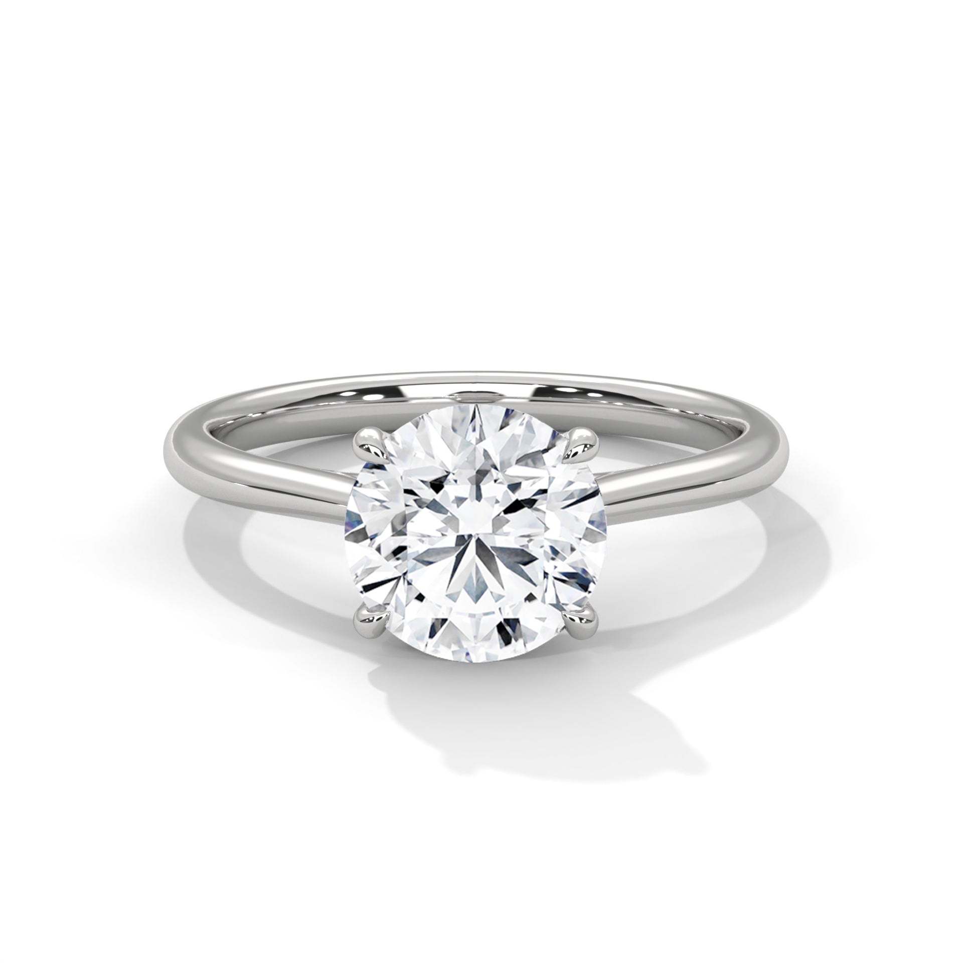 Round Cut Solitaire Lab Diamond Engagement Ring