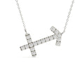 1 carat Sagittarius zodiac sign pendant with round lab grown diamonds in yellow gold and a matching white gold chain.