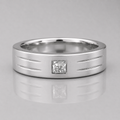 0.5 Carat Lab Grown Princess Cut Single Diamond Mens Ring