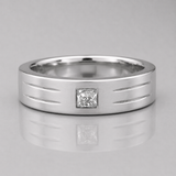 0.5 Carat Lab Grown Princess Cut Single Diamond Mens Ring