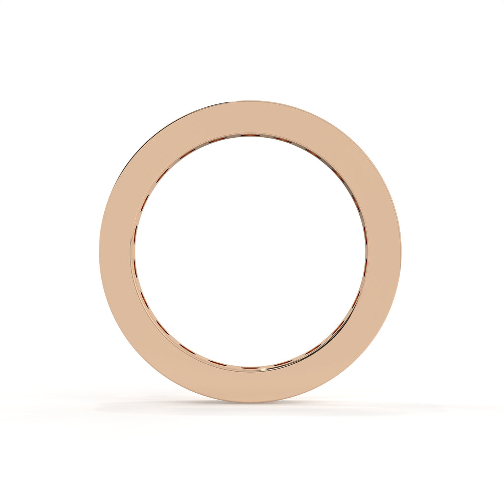 Rose gold ring on a white background