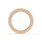 Rose gold ring on a white background