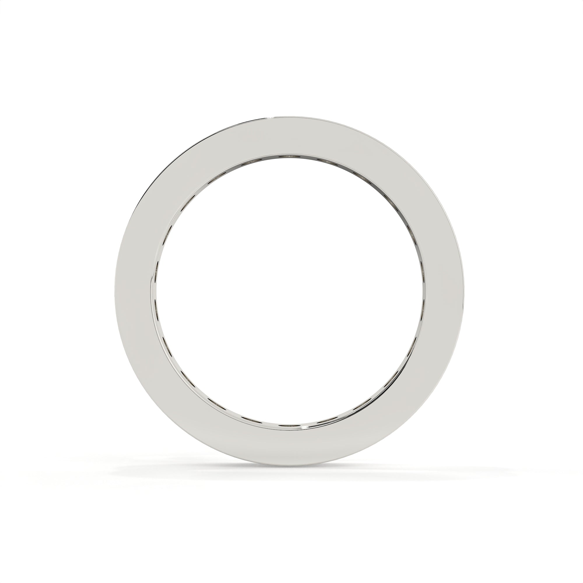 Silver ring on a white background