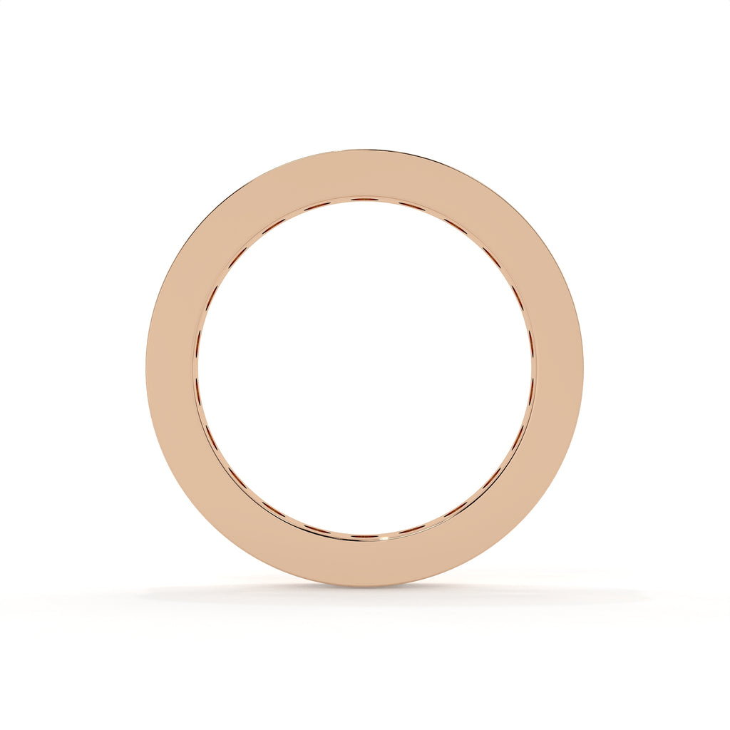 Rose gold ring on a white background