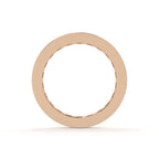 Rose gold ring on a white background
