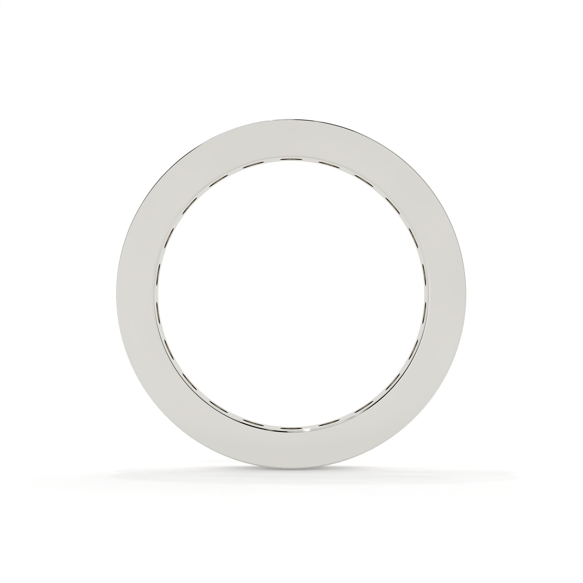 Silver ring on a white background