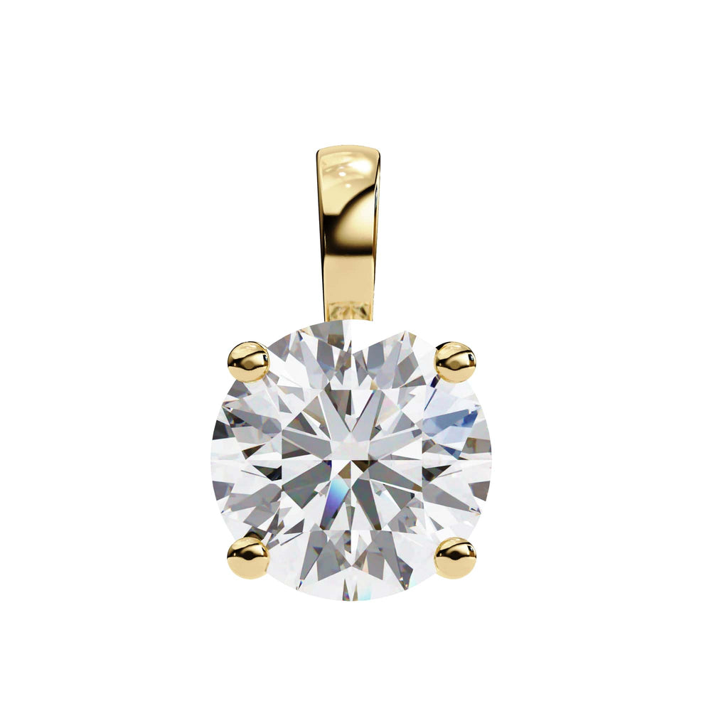3 Carat Charming 4 Prong Round  Lab Diamond Pendant Necklace