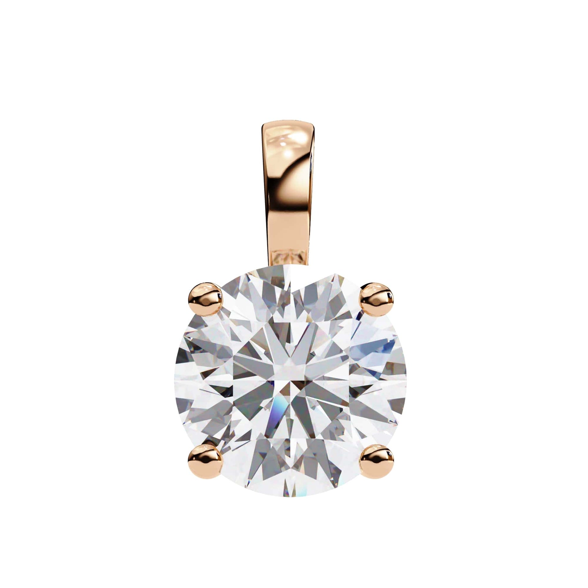 Charming 4 Prong Round  Lab Diamond Pendant