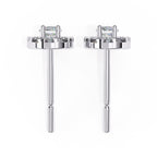 Round Brilliant Cluster Diamond Stud Earrings Halo Style