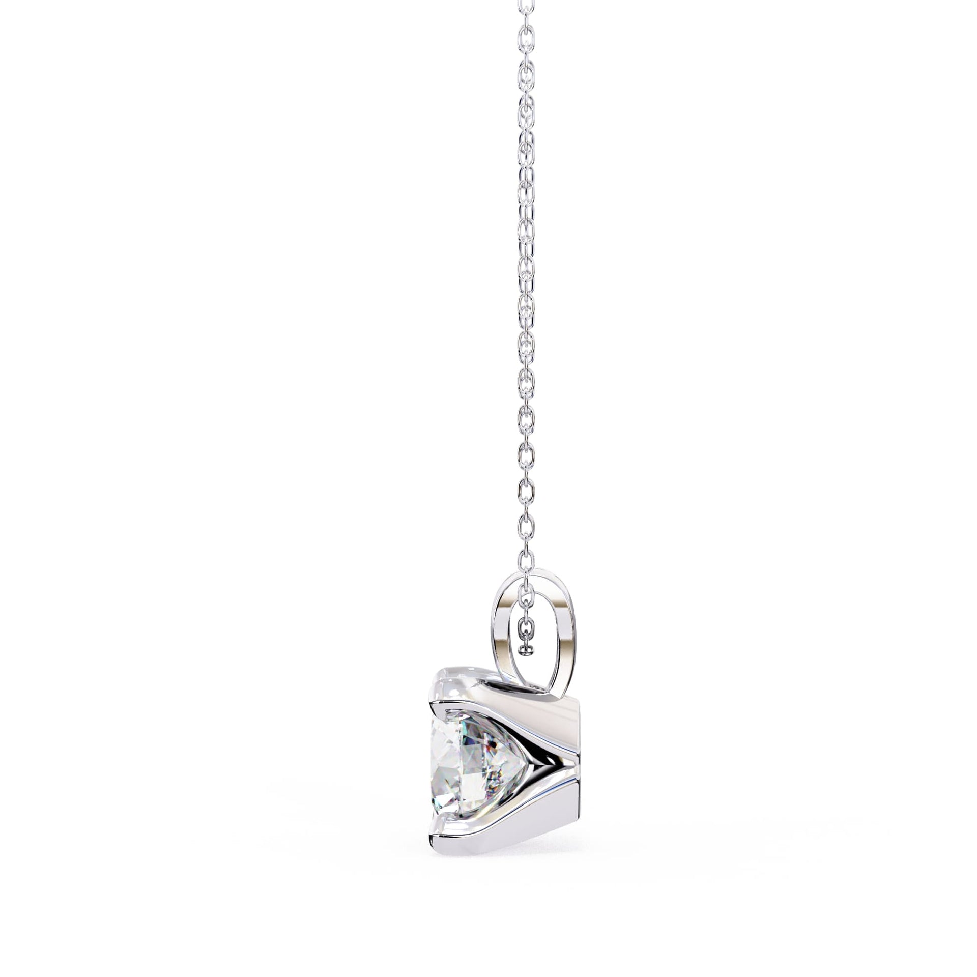 4 Prong Round Lab Diamond Pendant