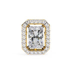 Radiant Diamond Stud Earrings Halo Style