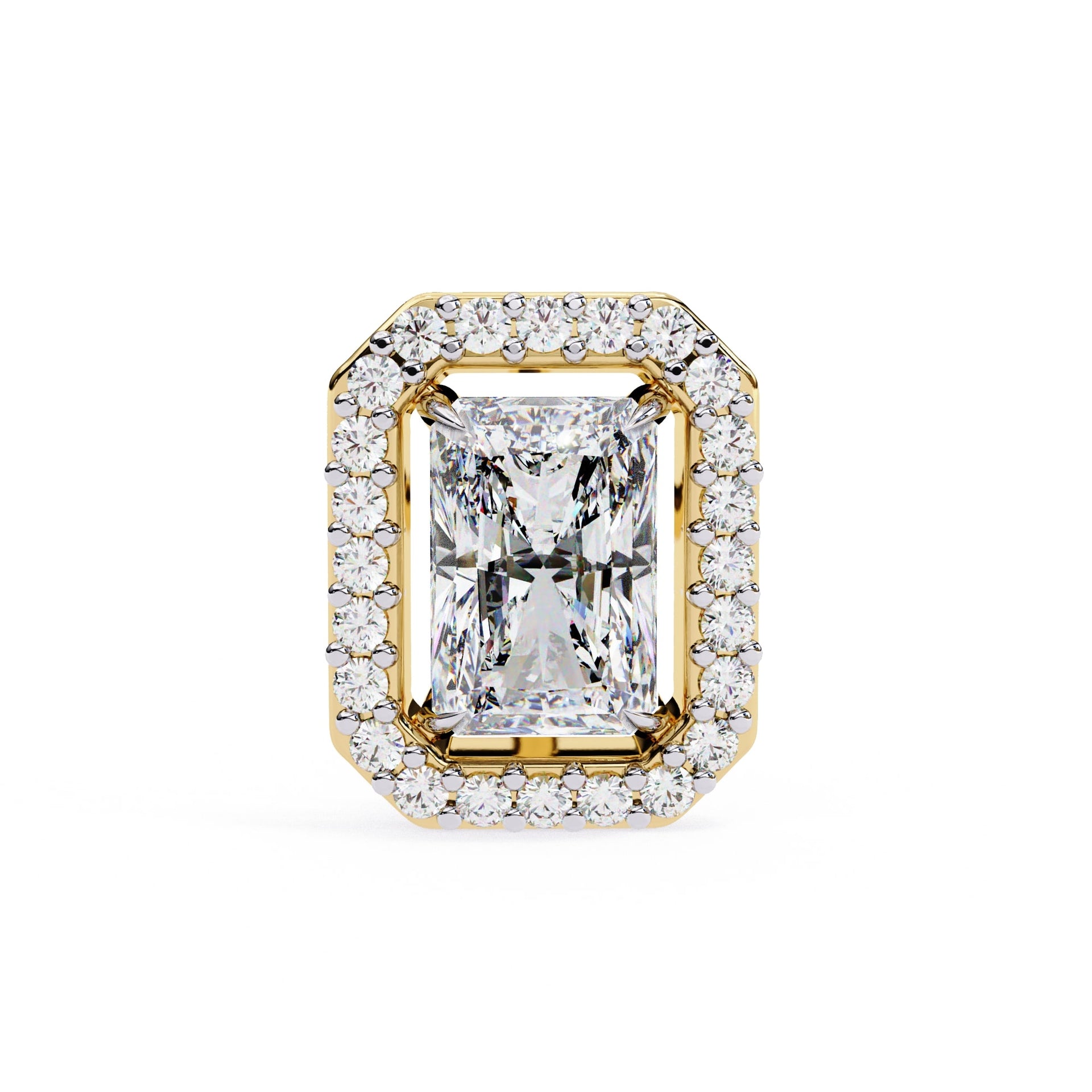 Radiant Lab Grown Diamond Halo Stud Earrings