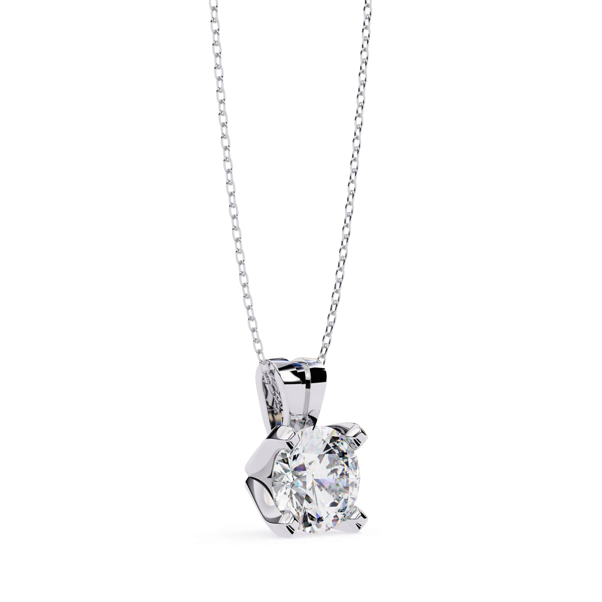 4 Prong Round Lab Diamond Pendant