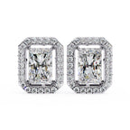 Radiant Lab Grown Diamond Halo Stud Earrings
