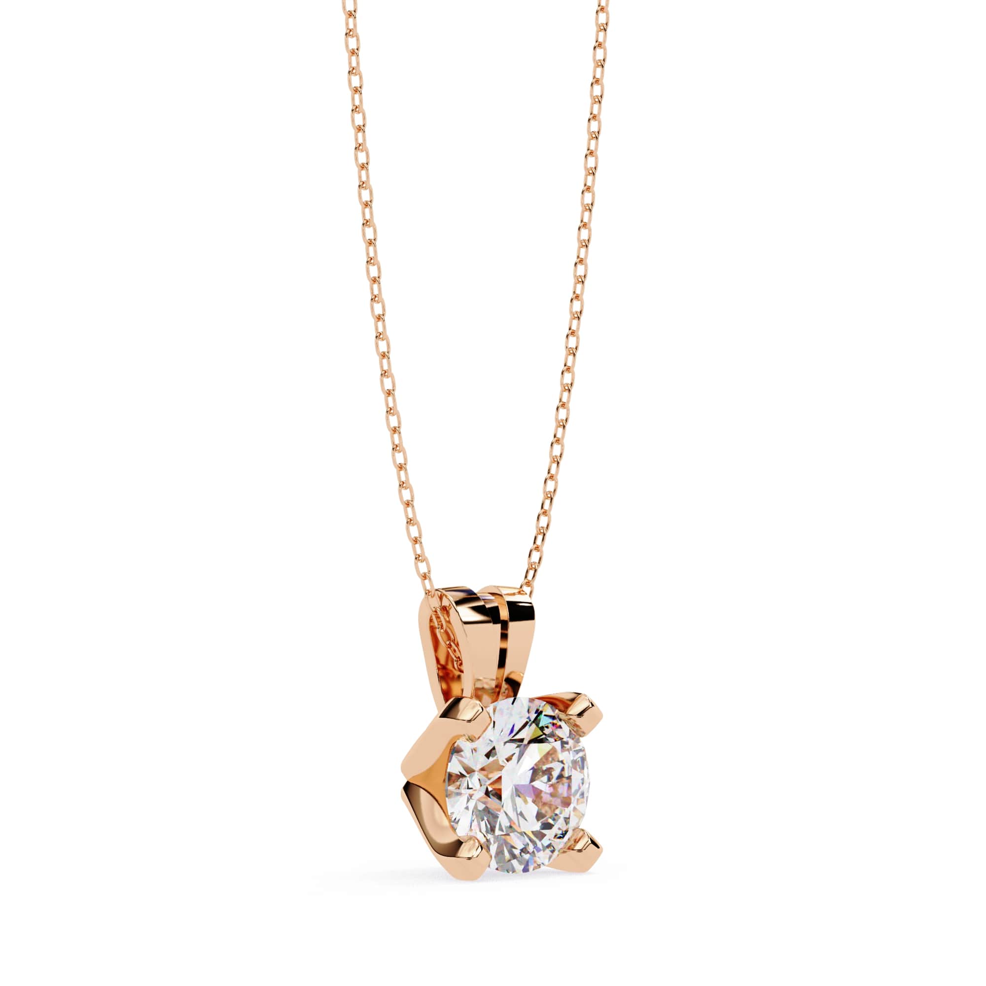 Sleek Round 4 Prong Pendant