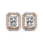 Radiant Lab Grown Diamond Halo Stud Earrings