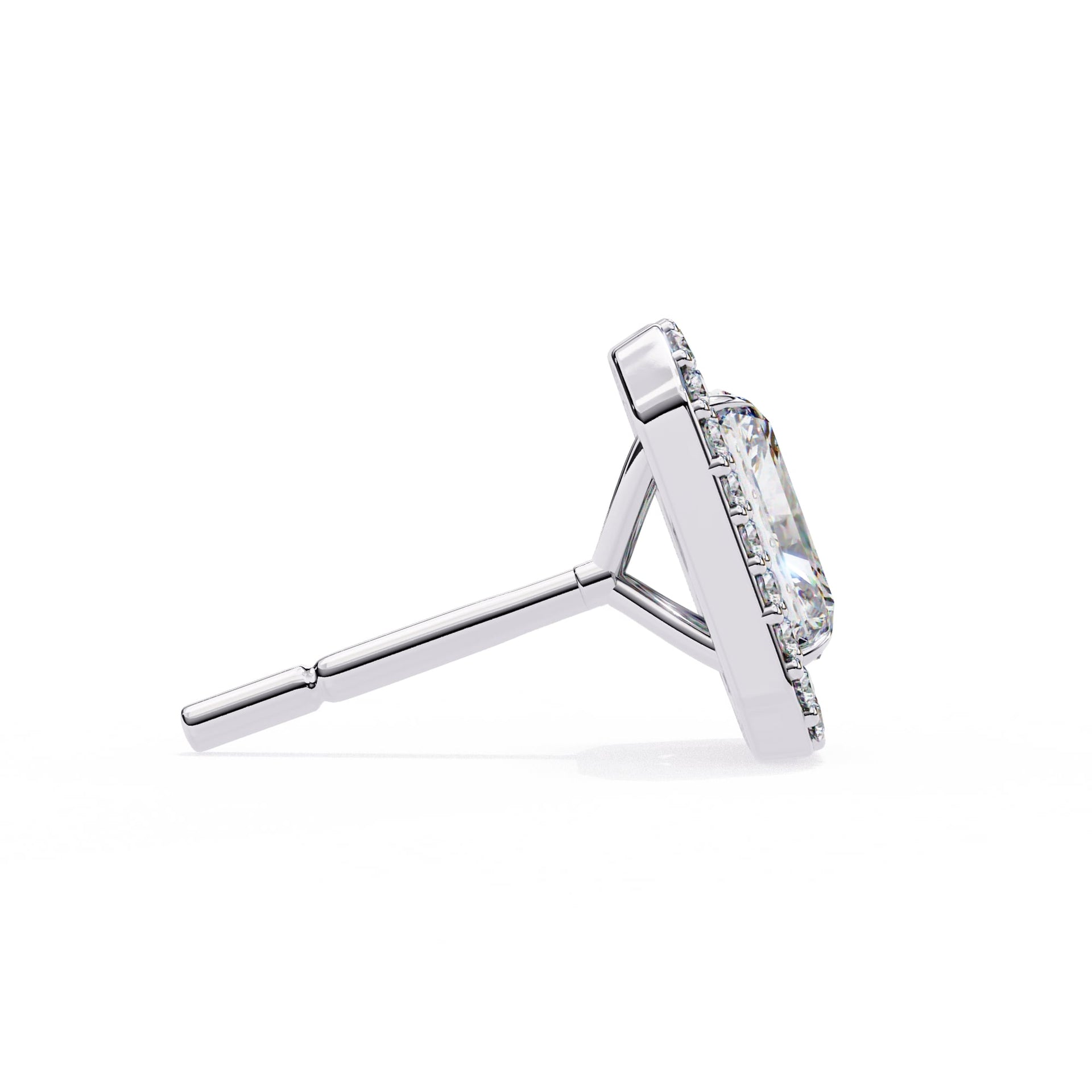 Radiant Lab Grown Diamond Halo Stud Earrings